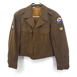 WWII Iceland Base Army Specialist Coat Jacket Brown